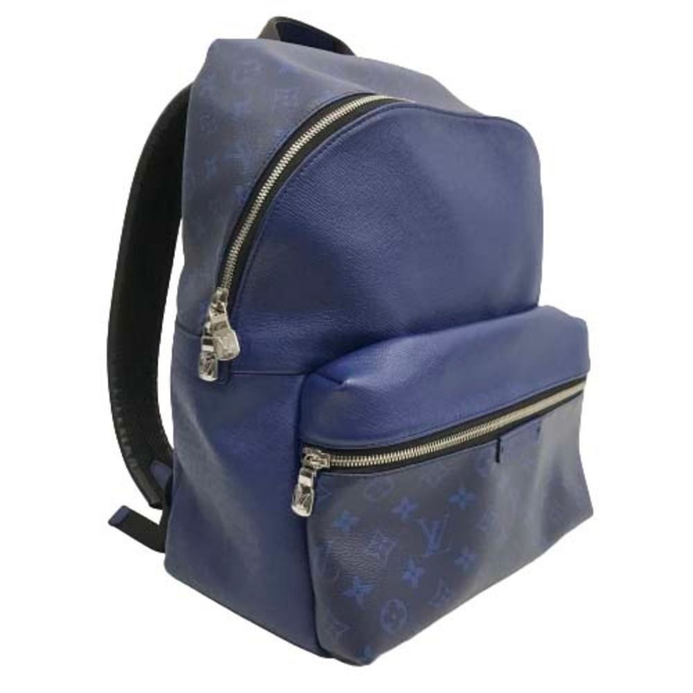 Louis Vuitton Discovery Backpack Rucksack Taigarama Leather Blue Shoulder Bag